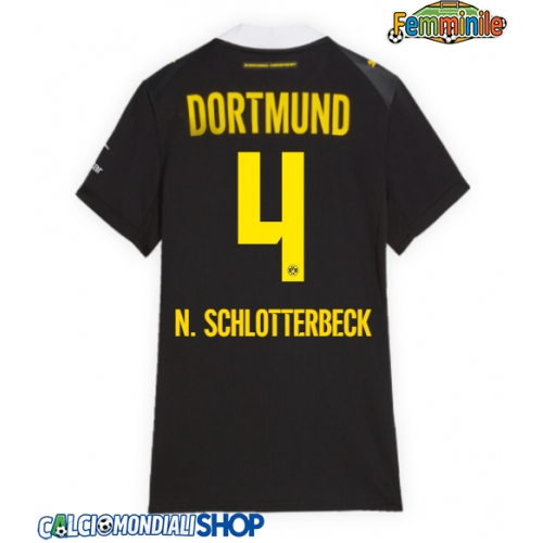 Maglie da calcio Borussia Dortmund Nico Schlotterbeck #4 Seconda Maglia Femminile 2026-27 Manica Corta